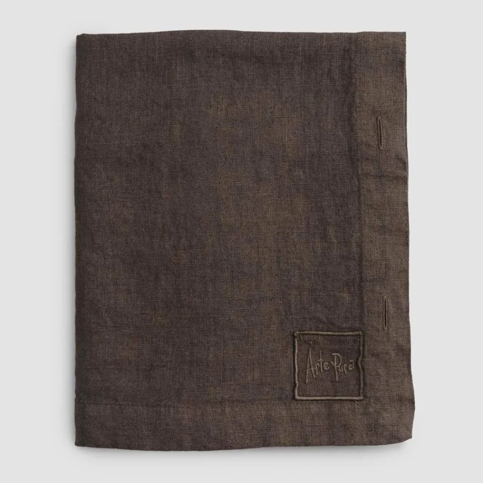 Modular Tablecloth in Colored Linen with Buttonholes and 10 Buttons - Mediterranean Viadurini