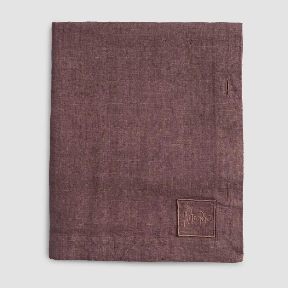 Modular Tablecloth in Colored Linen with Buttonholes and 10 Buttons - Mediterranean Viadurini