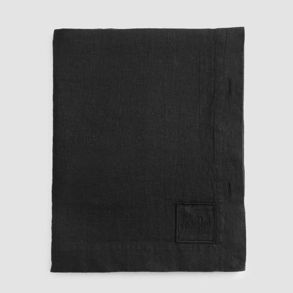 Modular Tablecloth in Colored Linen with Buttonholes and 10 Buttons - Mediterranean Viadurini