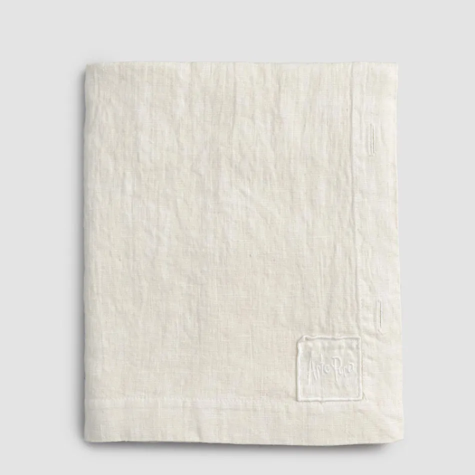 Modular Tablecloth in Colored Linen with Buttonholes and 10 Buttons - Mediterranean Viadurini