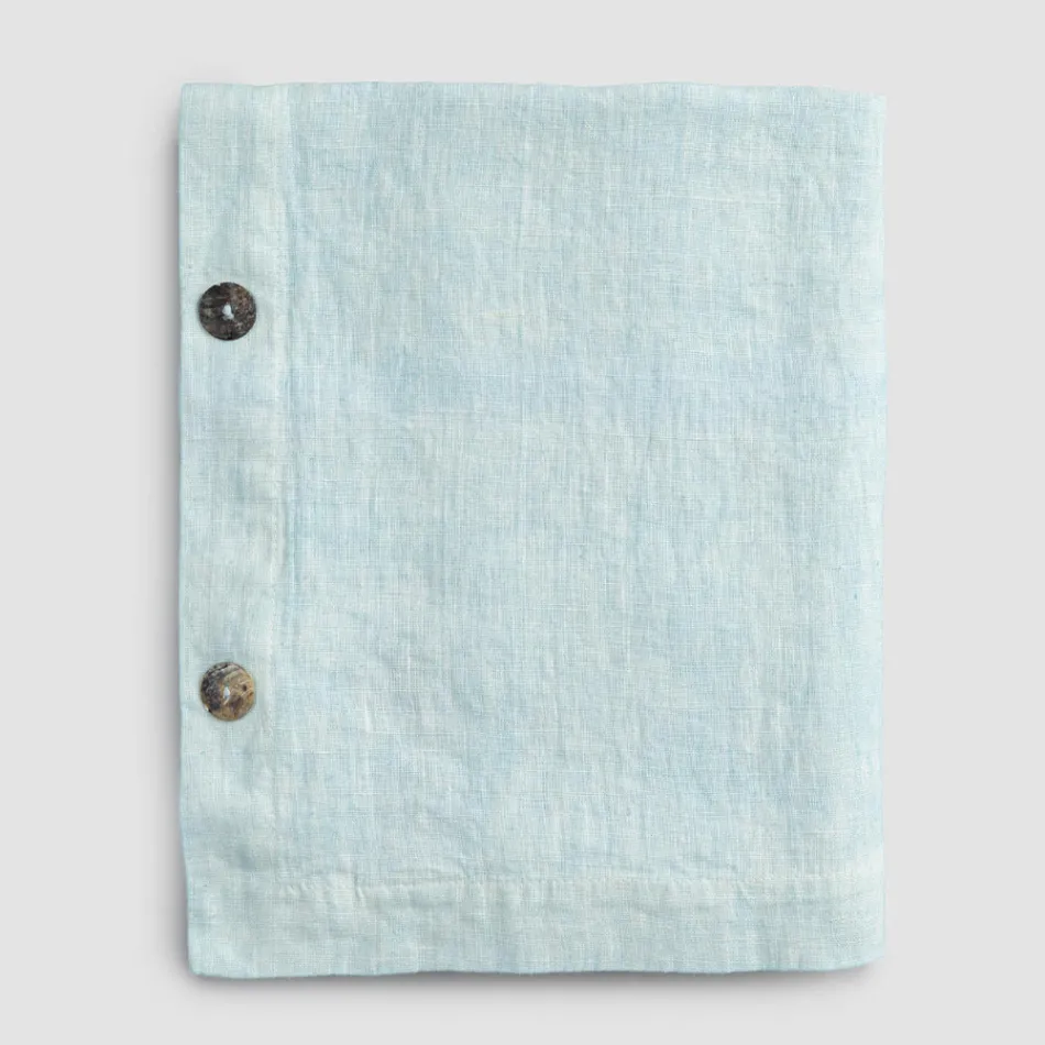 Modular Tablecloth in Colored Linen with Buttonholes and 10 Buttons - Mediterranean Viadurini