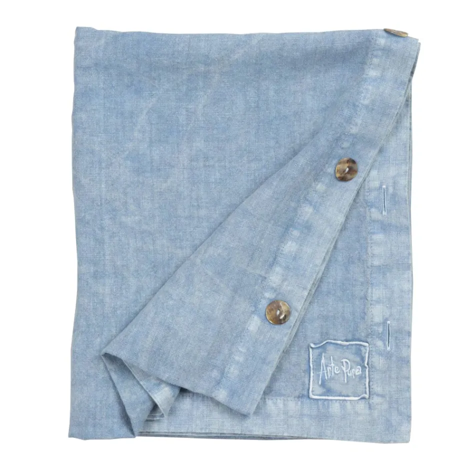 Rectangular Linen Tablecloth with Buttonholes and 10 Buttons, Luxury - Mediterranean Viadurini