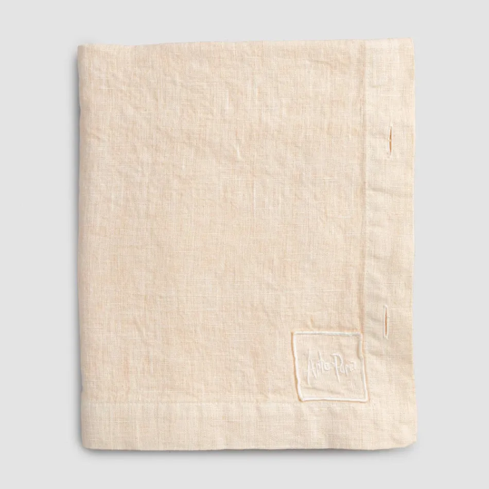 Rectangular Linen Tablecloth with Buttonholes and 12 Luxury Buttons - Mediterranean Viadurini