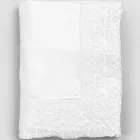 Luxury White Rectangular Linen Tablecloth with Frame or Lace - Davinci Viadurini