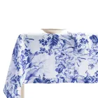 Printed and Garment-Wash Linen Tablecloth with a Lush Floral Design - Caress Viadurini