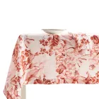 Printed and Garment-Wash Linen Tablecloth with a Lush Floral Design - Caress Viadurini