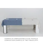 Luxury Modular Colored Linen Tablecloth with Buttonholes and 12 Buttons - Mediterranean Viadurini