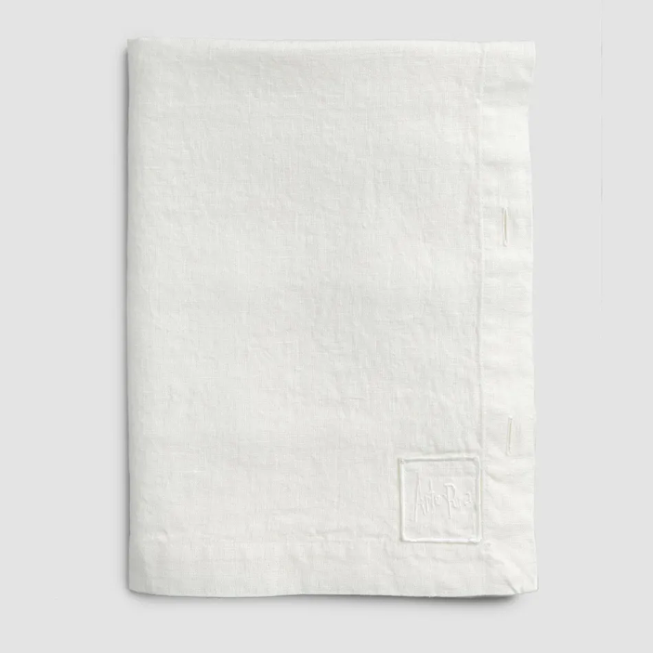 Luxury Modular Colored Linen Tablecloth with Buttonholes and 12 Buttons - Mediterranean Viadurini