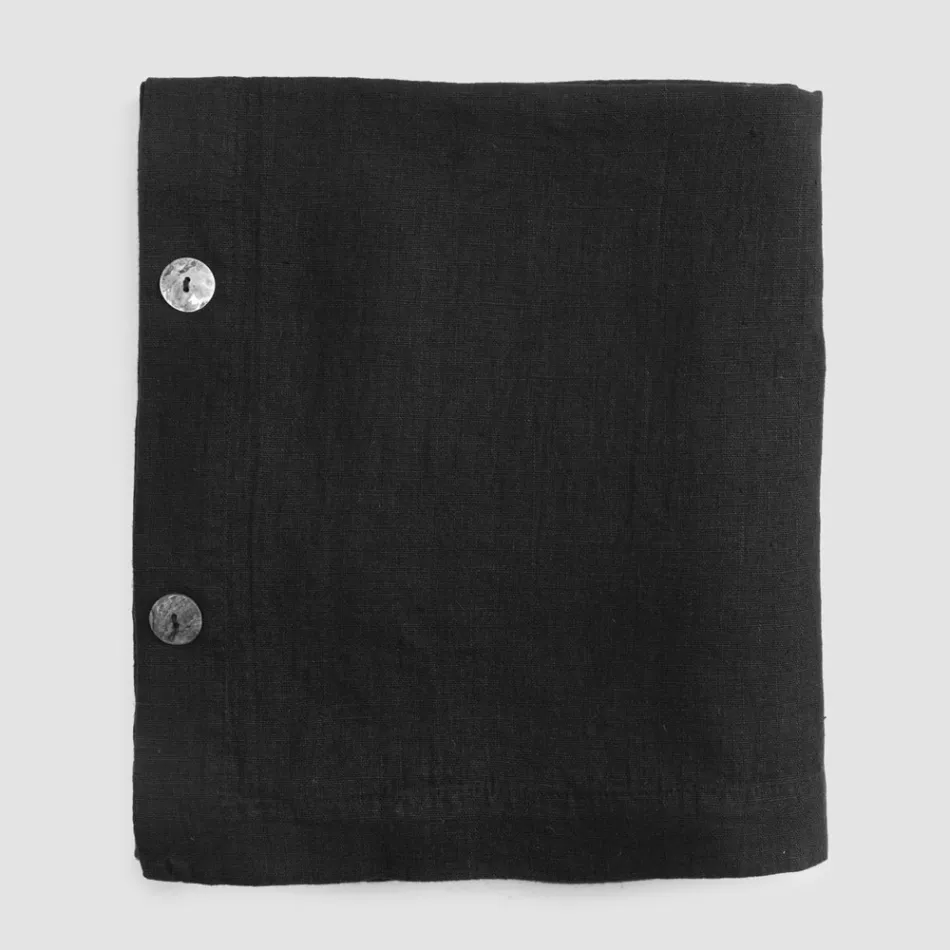 Luxury Modular Colored Linen Tablecloth with Buttonholes and 12 Buttons - Mediterranean Viadurini