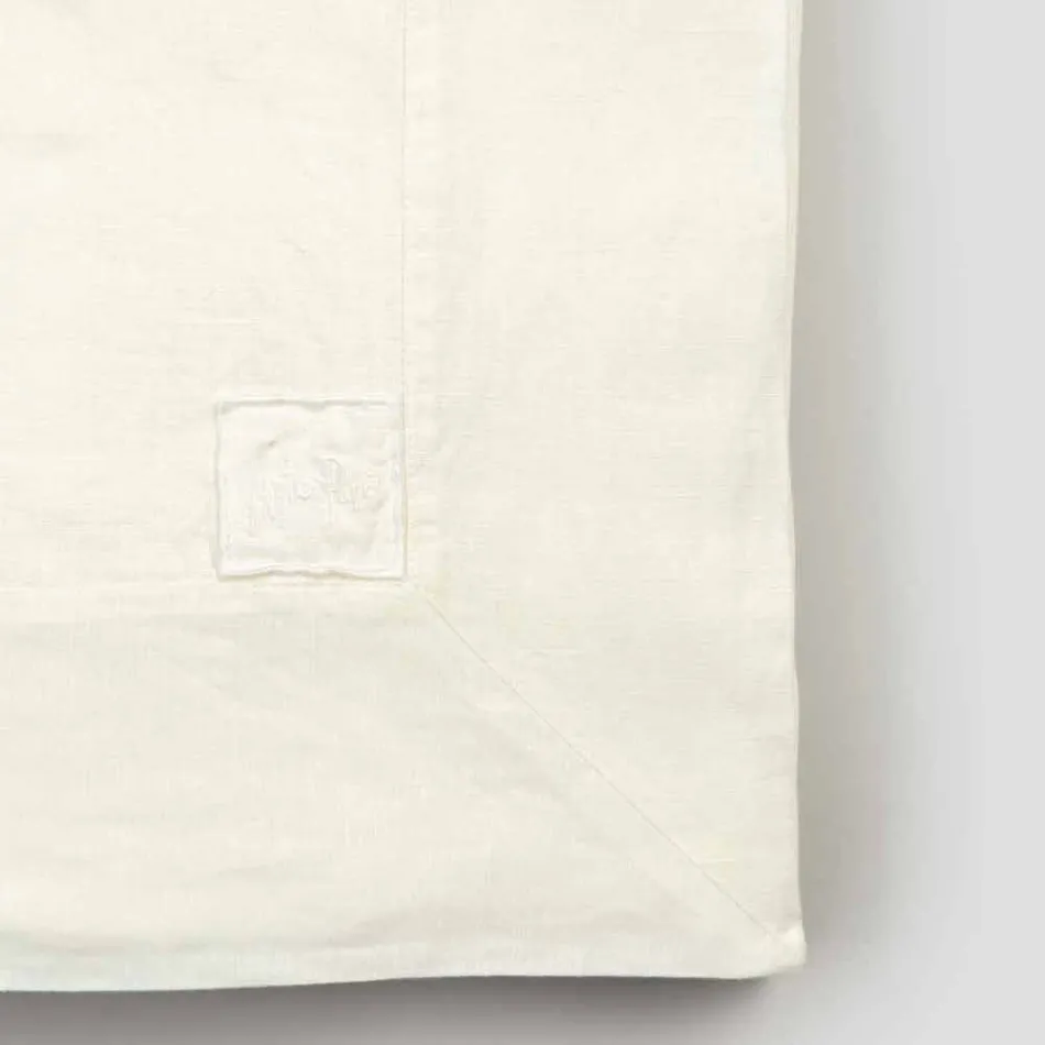 Large Rectangular Heavy White Linen Tablecloth with Framed Edges - Davinci Viadurini