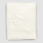 Rectangular Tablecloth in White Linen, Frame and Embossed Fold Edge - Mippel Viadurini