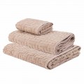Trio of Bath Towels in Terry Cotton Towel, Face and Guest - Ginestra