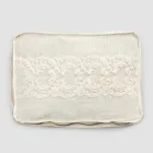 Large Linen and Cotton Cosmetic Bag with Farnese Lace and Zipper, 2 Finishes - Mike Viadurini