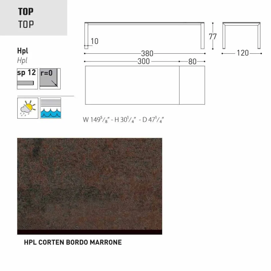Varaschin Dolmen extending garden table, up to 380 cm Viadurini