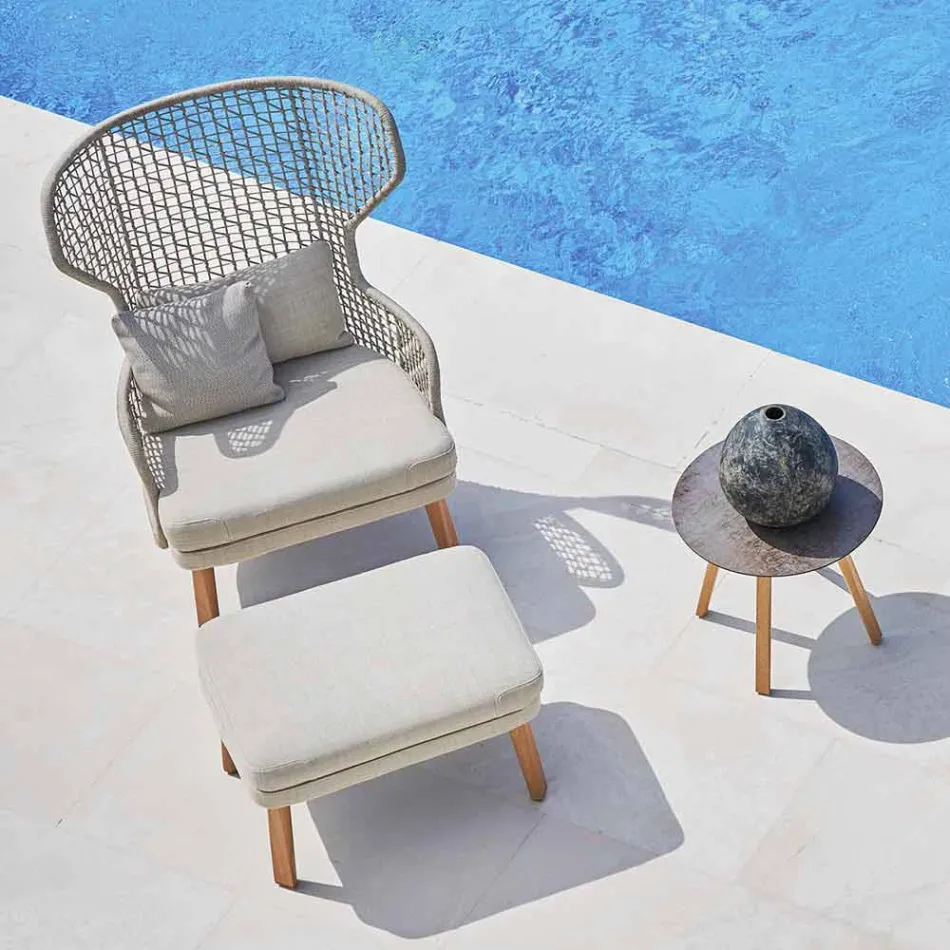 Varaschin Emma design outdoor footrest in upholstered fabric Viadurini