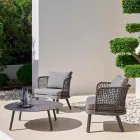 Varaschin Emma outdoor armchair upholstered in metal and fabric Viadurini
