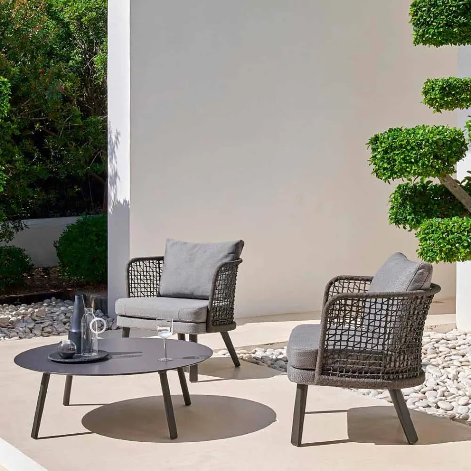 Varaschin Emma outdoor armchair upholstered in metal and fabric Viadurini