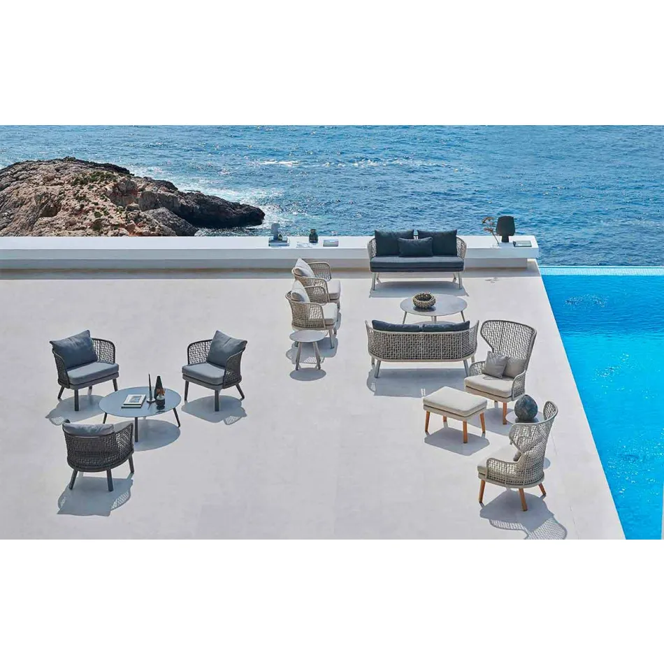 Varaschin Emma outdoor armchair upholstered in metal and fabric Viadurini