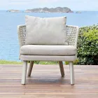 Varaschin Emma garden armchair upholstered in fabric and metal Viadurini
