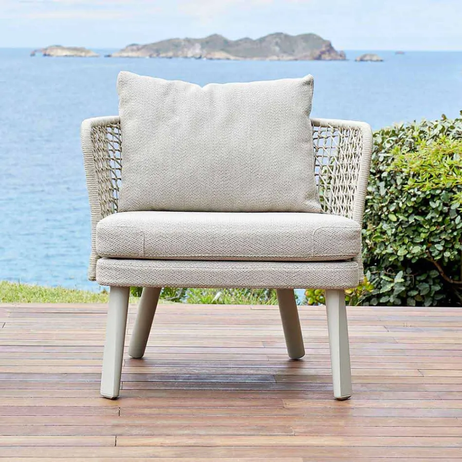 Varaschin Emma garden armchair upholstered in fabric and metal Viadurini
