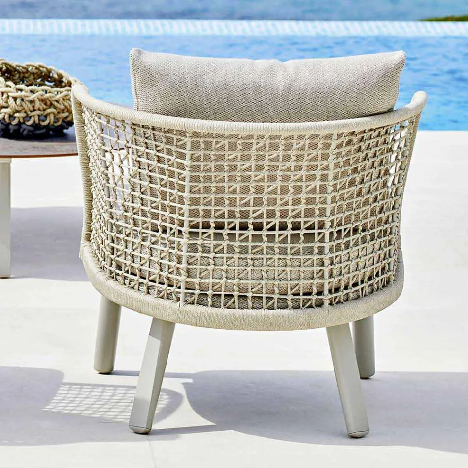 Varaschin Emma garden armchair upholstered in fabric and metal Viadurini