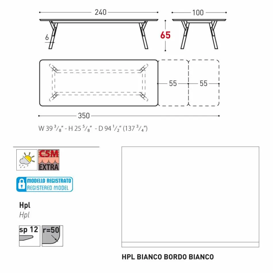 Varaschin Link extending garden table with teak legs, H65 cm Viadurini