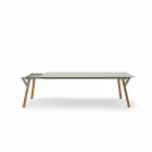 Varaschin Link extending garden table with teak legs, H65 cm Viadurini