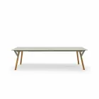 Varaschin Link extending garden table with teak legs, H65 cm Viadurini