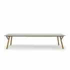 Varaschin Link extending garden table with teak legs, H65 cm Viadurini
