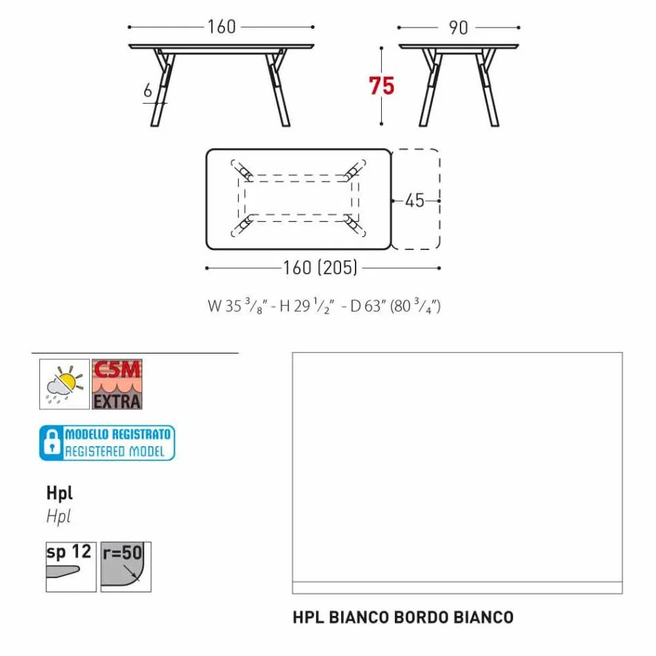 Varaschin Link extensible garden table with teak legs, H75 cm Viadurini