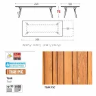 Varaschin Link extensible garden table with teak legs, H75 cm Viadurini