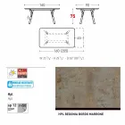 Varaschin Link extensible garden table with teak legs, H75 cm Viadurini