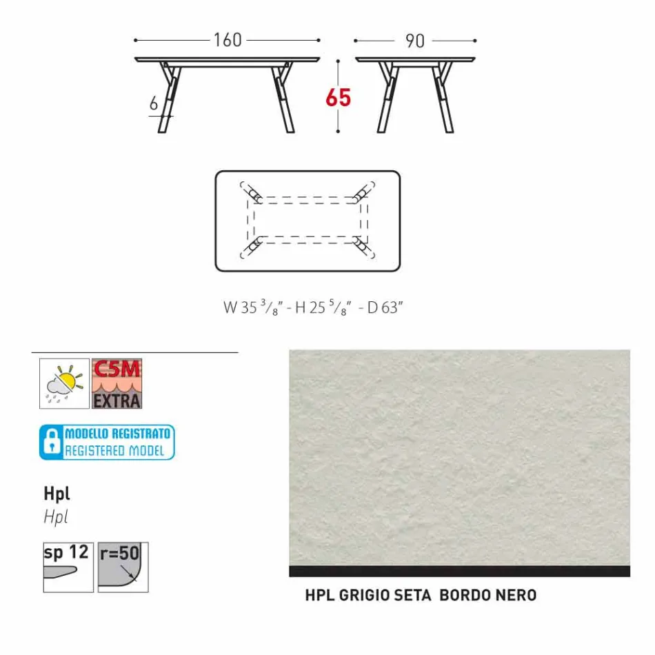 Varaschin Link garden table with teak wood legs, H 65 cm Viadurini