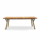 Varaschin Link teak wood garden dining table H 75 cm Viadurini