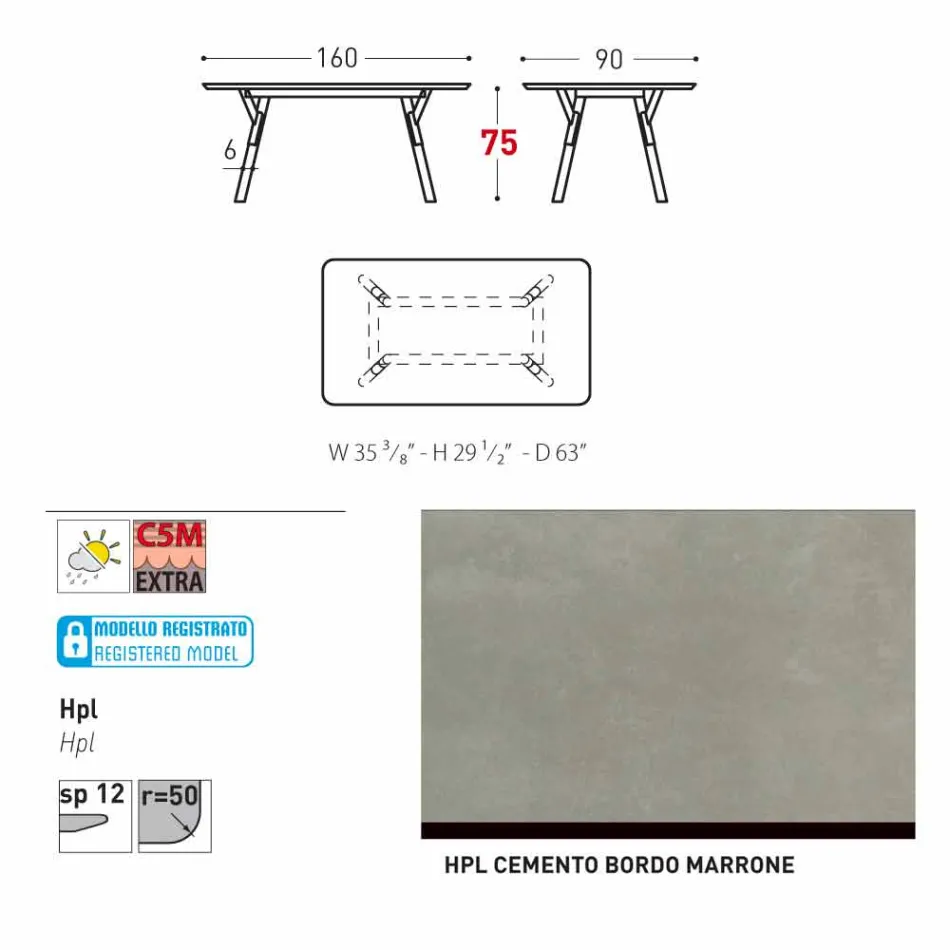 Varaschin Link garden or indoor dining table H 75 cm Viadurini