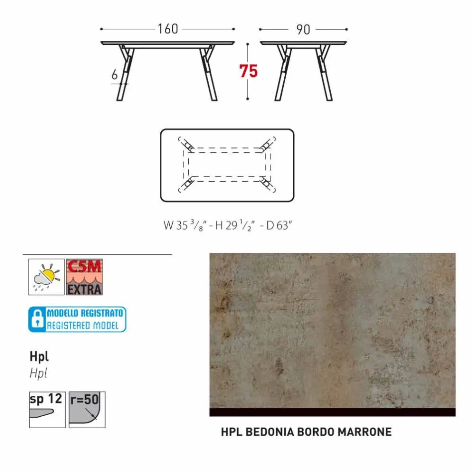 Varaschin Link garden or indoor dining table H 75 cm Viadurini