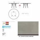 Varaschin Link round outdoor table with teak legs, H 65cm Viadurini