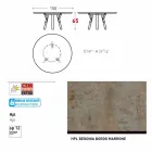 Varaschin Link round outdoor table with teak legs, H 65cm Viadurini