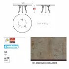 Varaschin Link round outdoor table with teak legs, H 65cm Viadurini