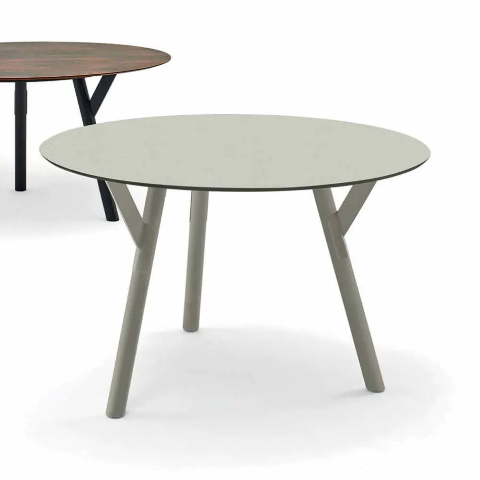 Varaschin Link round outdoor table / interior design, H 65 cm Viadurini