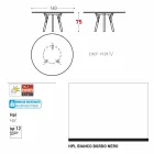 Varaschin Link round garden table with teak legs, H 75cm Viadurini