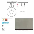 Varaschin Link round garden table with teak legs, H 75cm Viadurini