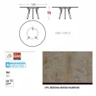 Varaschin Link round garden table with teak legs, H 75cm Viadurini