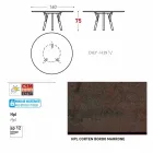 Varaschin Link round garden table with teak legs, H 75cm Viadurini