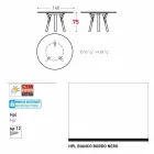 Varaschin Link round garden table with teak legs, H 75cm Viadurini