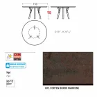 Varaschin Link contemporary garden round table, H 75 cm Viadurini