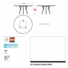 Varaschin Link contemporary garden round table, H 75 cm Viadurini