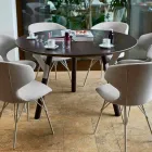Varaschin Link contemporary garden round table, H 75 cm Viadurini