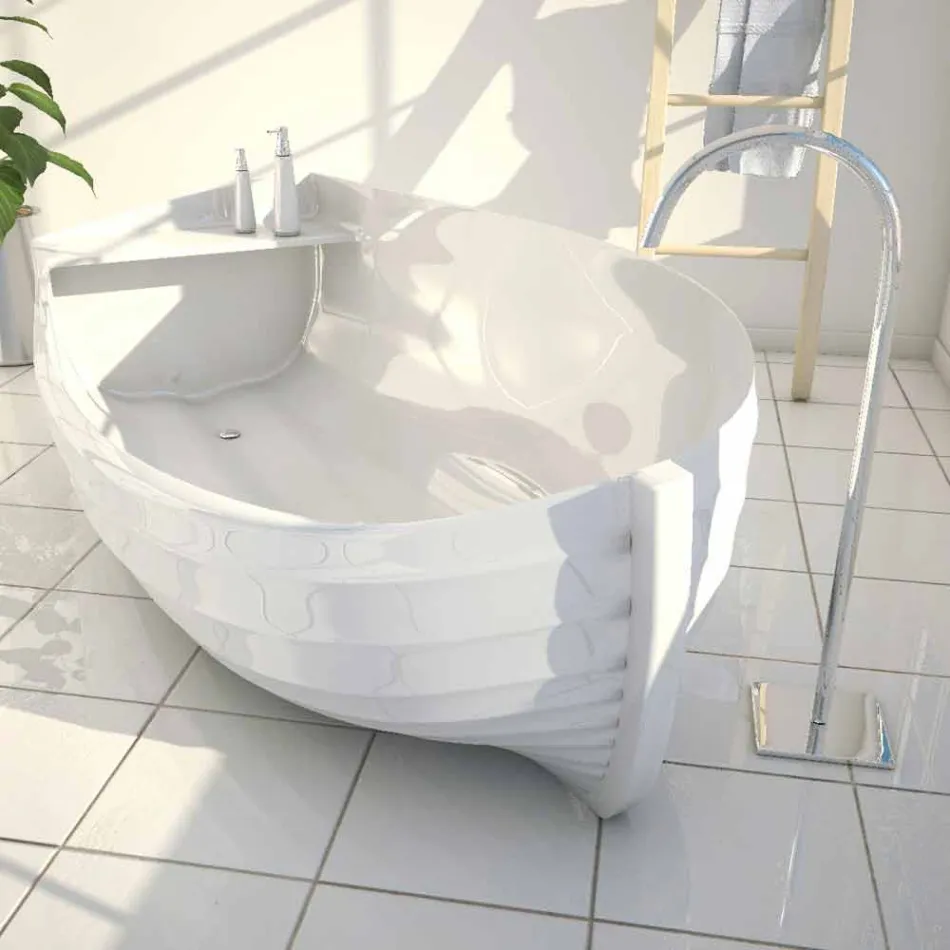Designer bath tub shaped like a boat Ocean Made in Italy Viadurini