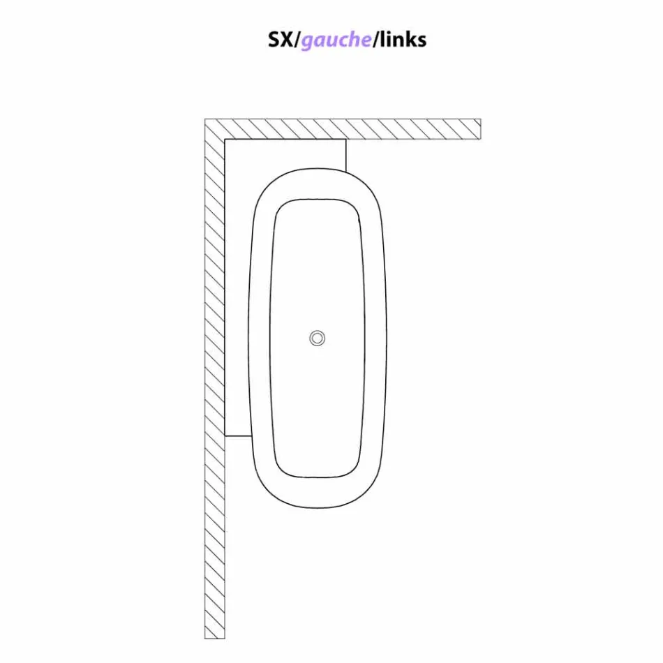 Modern Style White Design Freestanding Bathtub - Lipperiavas1 Viadurini